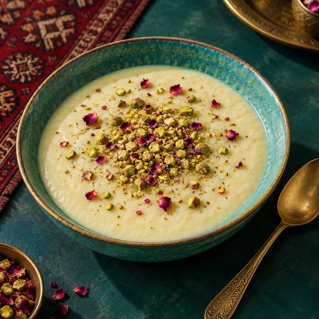Illustrative serving of traditional Afghan Ferni